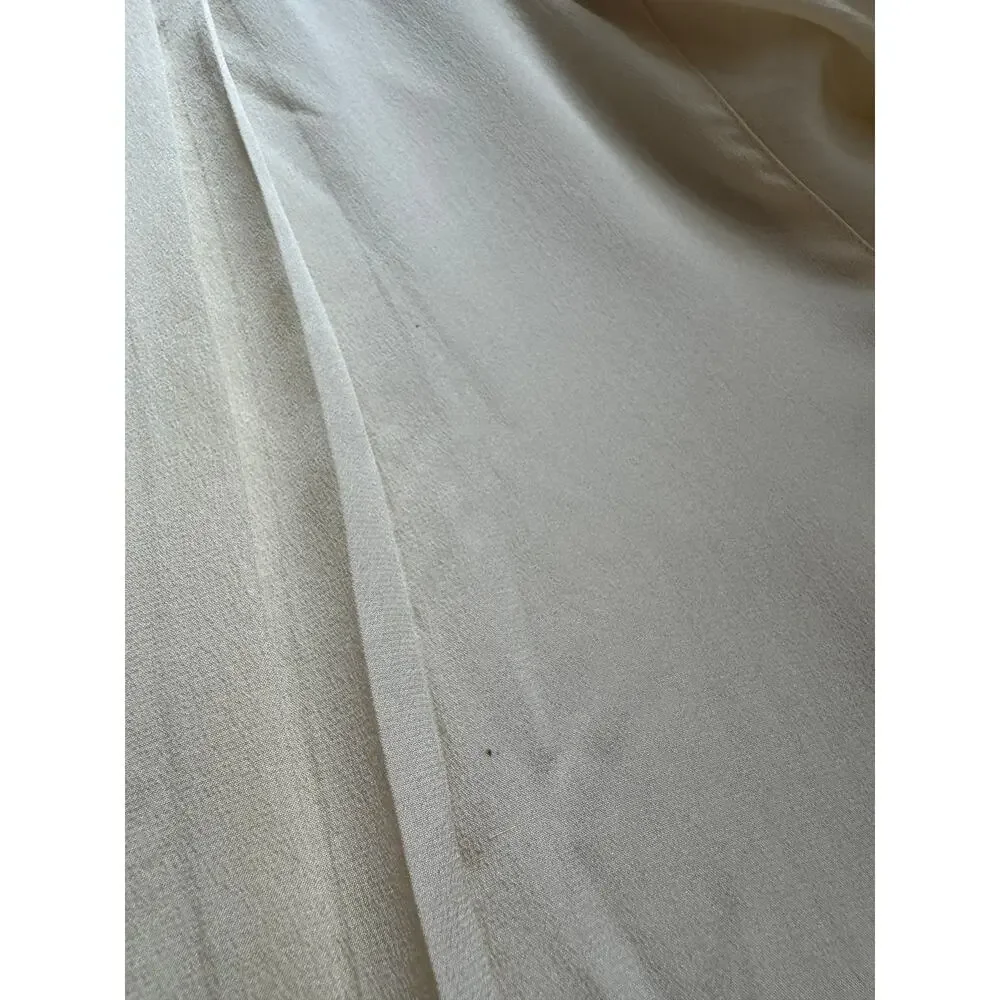 Max Mara 100% Silk Blouse Ivory Pleated Top Quiet Luxury Old Money Retro Classic - Picture 9 of 9